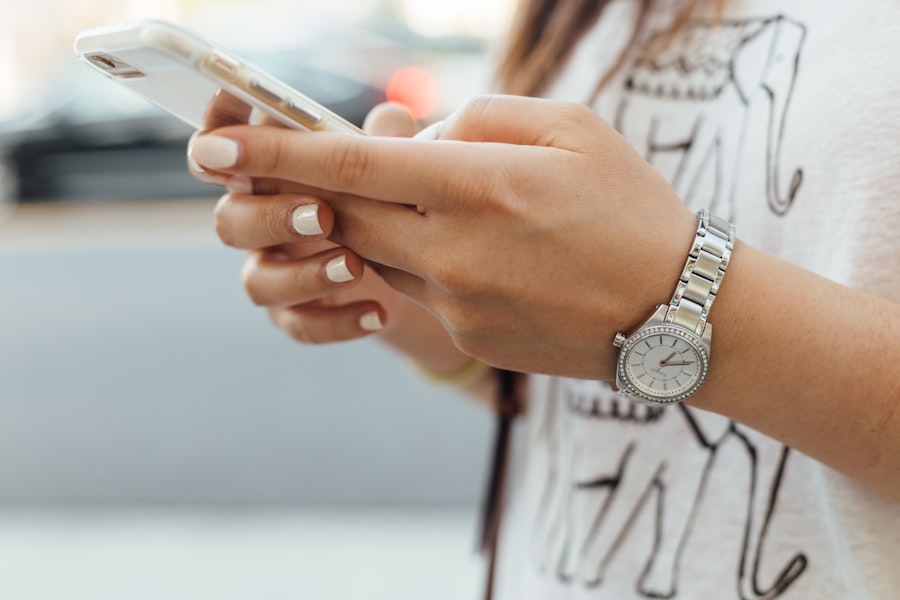 Person using a mobile phone